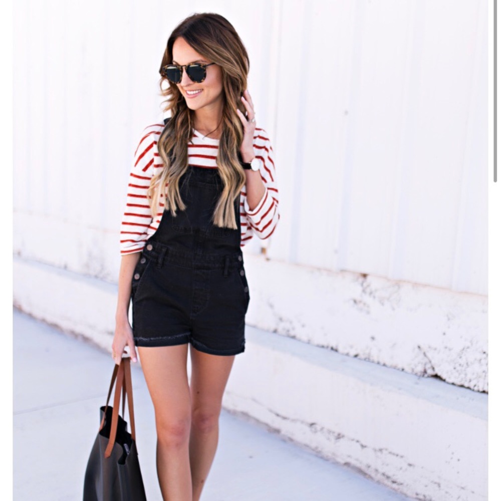 Madewell Adirondack Black Overall Shorts